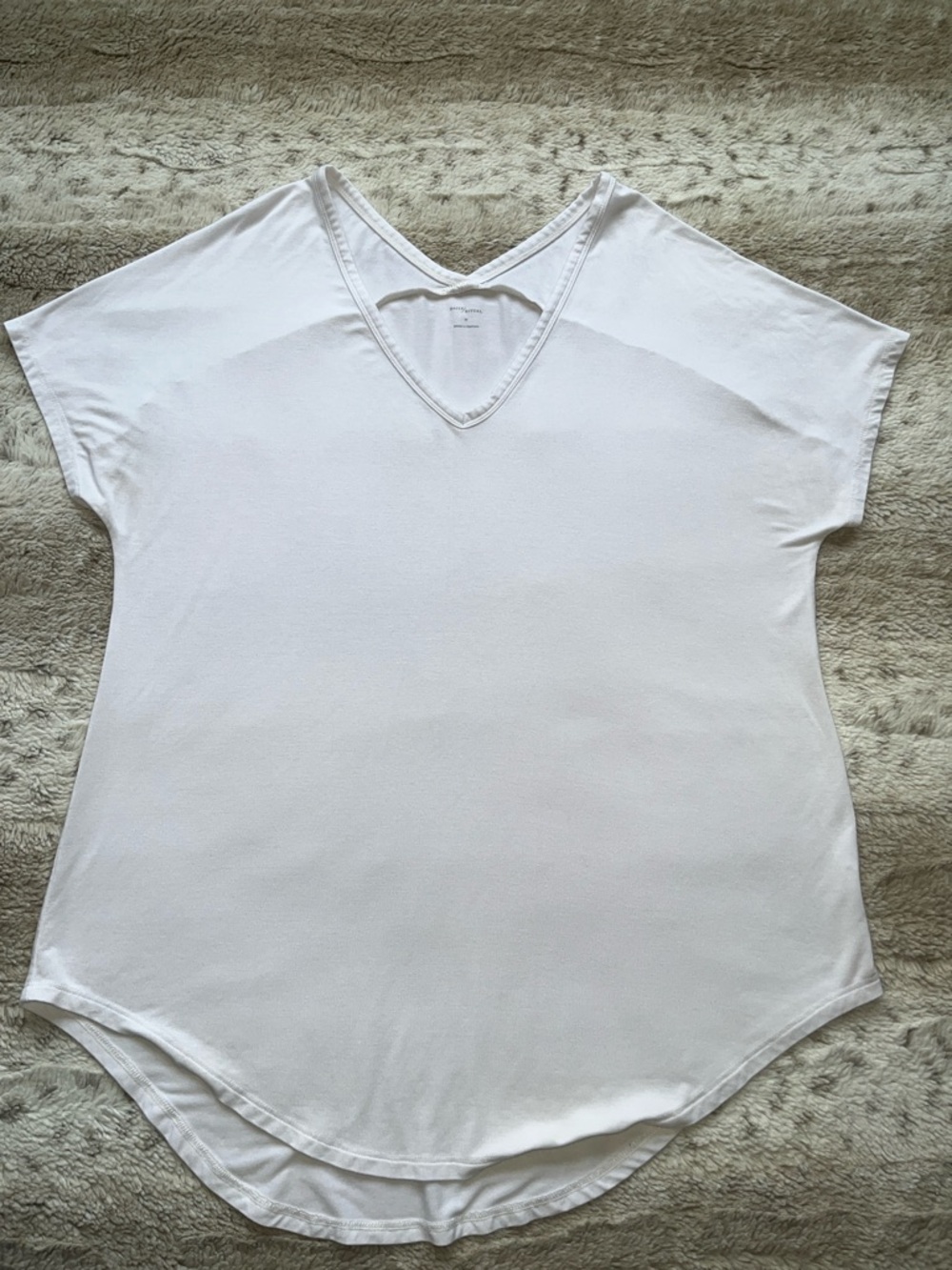 Daily Ritual White V-Neck Short Sleeve Tunic